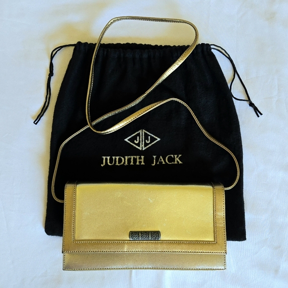 (Judith Jack) Vintage Gold & Silver Evening Bag With Marcasite Charm & Dust Bag